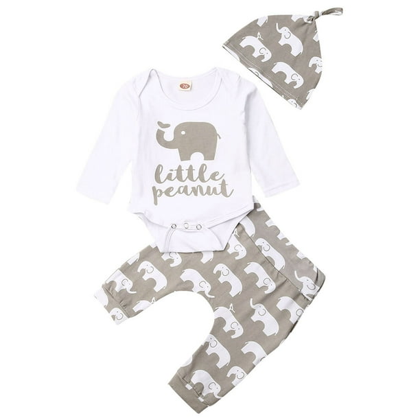 5Pcs Kids Baby Clothes Romper Bodysuit Unisex Outfit Tops Pants+Bib+Hats UK